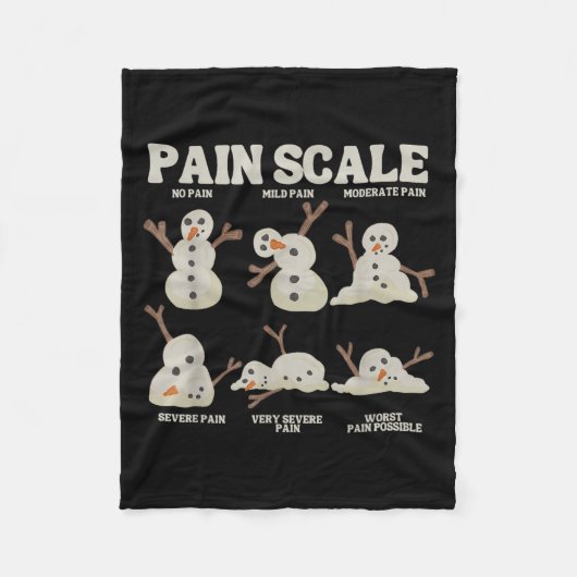 Pain Scale Snowman Nurse Christmas Xmas Snow Pajam Fleece Deken (Voorkant)