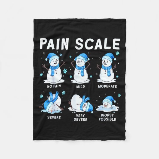 Pain Scale Snowman Nurse Christmas Xmas Snow Pajam Fleece Deken (Voorkant)