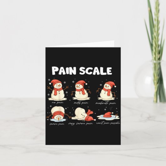 Pain Scale Snowman Nurse Christmas Xmas Snow Pajam Kaart (Voorkant)