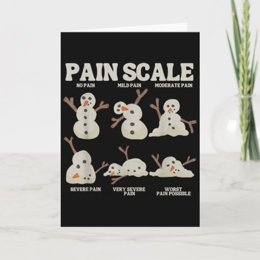 Pain Scale Snowman Nurse Christmas Xmas Snow Pajam Kaart (Voorkant)