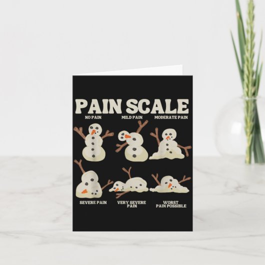 Pain Scale Snowman Nurse Christmas Xmas Snow Pajam Kaart (Voorkant)