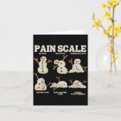 Pain Scale Snowman Nurse Christmas Xmas Snow Pajam Kaart (Gele Bloem)