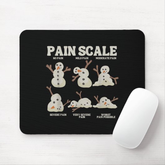 Pain Scale Snowman Nurse Christmas Xmas Snow Pajam Muismat (Met muis)