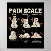 Pain Scale Snowman Nurse Christmas Xmas Snow Pajam Poster (Voorkant)