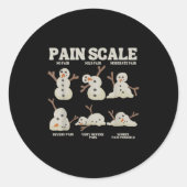 Pain Scale Snowman Nurse Christmas Xmas Snow Pajam Ronde Sticker (Voorkant)