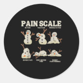 Pain Scale Snowman Nurse Christmas Xmas Snow Pajam Ronde Sticker (Voorkant)