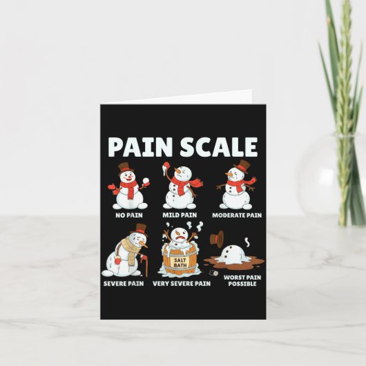 Pain Scale Snowman Xmas Funny Nurse Christmas Icu  Kaart (Voorkant)