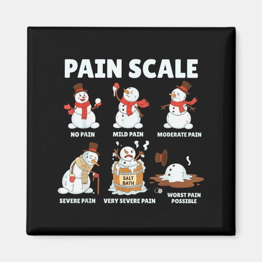 Pain Scale Snowman Xmas Funny Nurse Christmas Icu  Magneet (Voorkant)