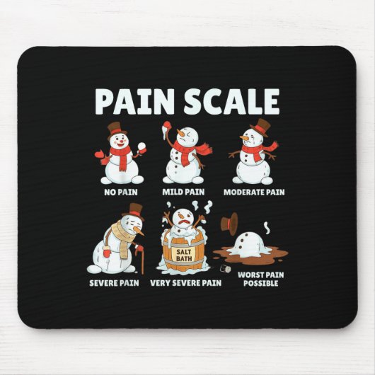 Pain Scale Snowman Xmas Funny Nurse Christmas Icu  Muismat (Voorkant)
