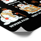 Pain Scale Snowman Xmas Funny Nurse Christmas Icu  Poster (Hoek)