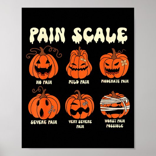 Pain Scale Soky Pumpkin Fall Halloween Trauma Nurs Poster (Voorkant)