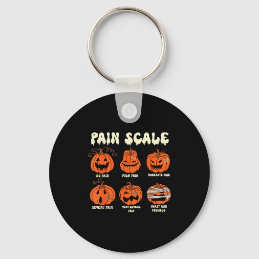 Pain Scale Soky Pumpkin Fall Halloween Trauma Nurs Sleutelhanger (Voorkant)