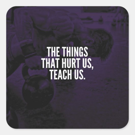 Pain - Workout Inspirerend woorden - Kettlebell Vierkante Sticker (Voorkant)
