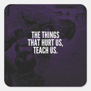 Pain - Workout Inspirerend woorden - Kettlebell Vierkante Sticker