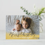 Pained Gold Merry-kerstfeestdag Fotokaart Feestdagenkaart (Staand voorkant)