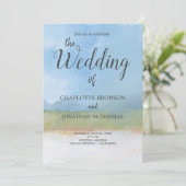 Pained Landscape Blue Skies Wedding Kaart (Staand voorkant)