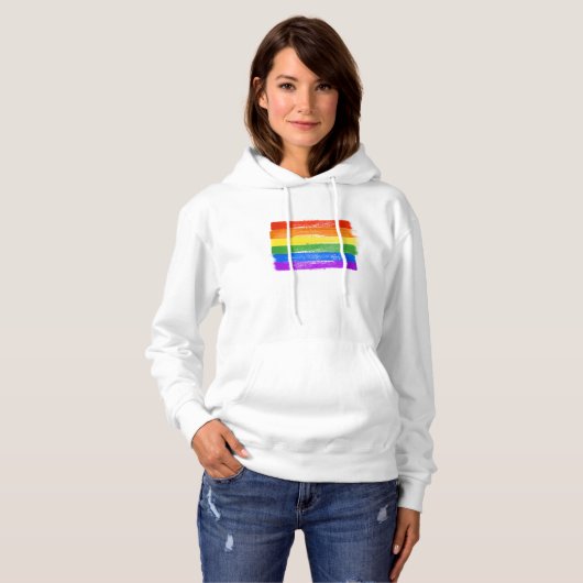 PAINED LGBTQ PRIDE FLAG - kopie -  Hoodie (Voorkant volledig)