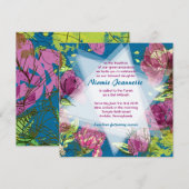 PAINED SPRING FLOWERS Bat Mitzvah Invitation Kaart (Voorkant / Achterkant)