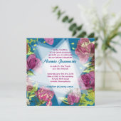 PAINED SPRING FLOWERS Bat Mitzvah Invitation Kaart (Staand voorkant)
