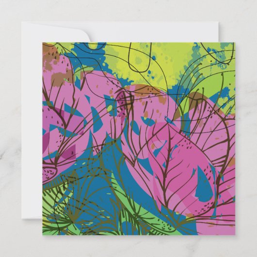 PAINED SPRING FLOWERS Bat Mitzvah Invitation Kaart (Achterkant)