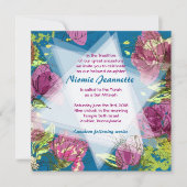 PAINED SPRING FLOWERS Bat Mitzvah Invitation Kaart (Voorkant)