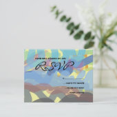 PAINED TORAH Bar Bat Mitzvah Reply card RSVP Kaartje (Staand voorkant)