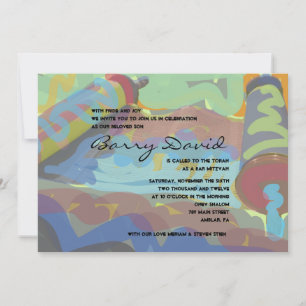 PAINED TORAH Bar Bat Mitzvah Uitnodiging