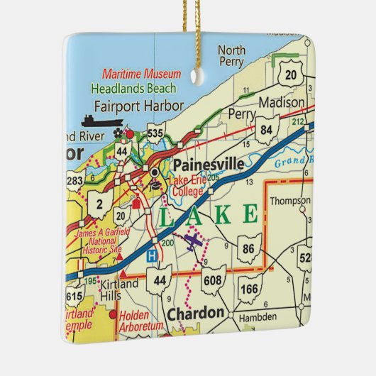 Painesville Ohio Map Keramisch Ornament (Rechts)