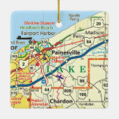 Painesville Ohio Map Keramisch Ornament (Achterkant)