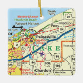 Painesville Ohio Map Keramisch Ornament (Voorkant)