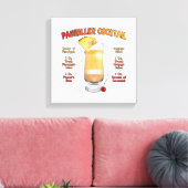 PAINKILLER Cocktail Recipe Art 12 x 12" Canvas Afdruk (Insitu (Woonkamer))