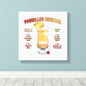 PAINKILLER Cocktail Recipe Art 12 x 12" Canvas Afdruk (Insitu (Houten vloer))