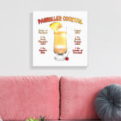 PAINKILLER Cocktail Recipe Art 12 x 12" Canvas Afdruk (Insitu (Woonkamer))