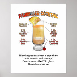 PAINKILLER Cocktail Recipe Art 16"x20" Poster