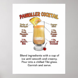 PAINKILLER Cocktail Recipe Art. 18 x 24" Poster