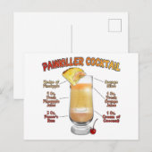 PAINKILLER Cocktail Recipe Art Briefkaart (Voorkant / Achterkant)