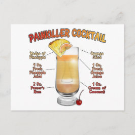 PAINKILLER Cocktail Recipe Art Briefkaart