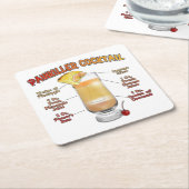 PAINKILLER Cocktail Recipe Art   Kartonnen Onderzetters (Schuin)