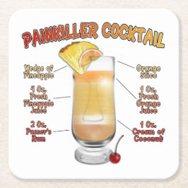 PAINKILLER Cocktail Recipe Art   Kartonnen Onderzetters