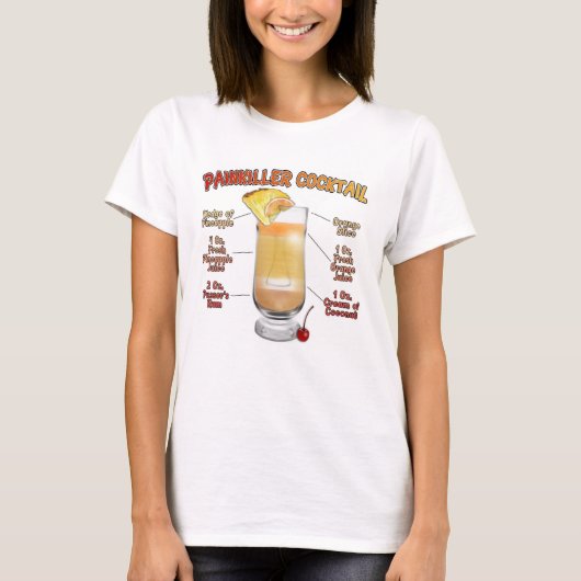 PAINKILLER Cocktail Recipe Art T-shirt (Voorkant)