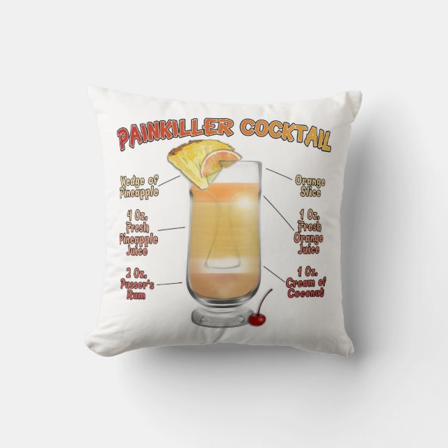 PAINKILLER Cocktailrecept Kunst   Kussen (Voorkant)