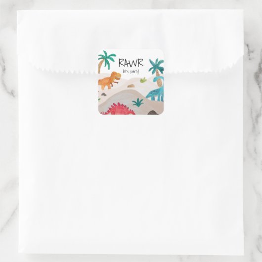 Painos Birthday Party Vierkante Sticker (Tas)