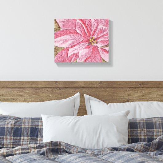 Painsettia kerstventilator canvas afdruk (Insitu (Slaapkamer))