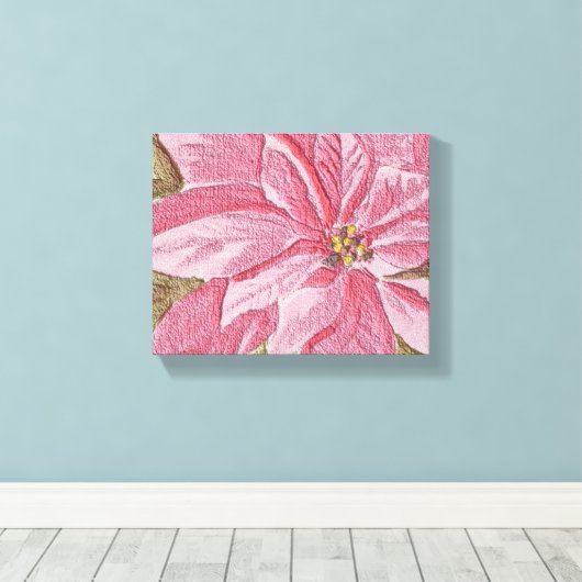 Painsettia kerstventilator canvas afdruk (Insitu (Houten vloer))