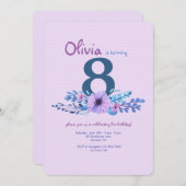 Painsies in roze uitnodiging (Voorkant / Achterkant)