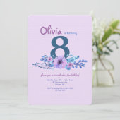 Painsies in roze uitnodiging (Staand voorkant)