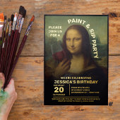 Paint and Sip Birthday Party Folie Uitnodiging