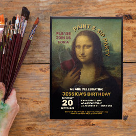 Paint and Sip Birthday Party Kaart