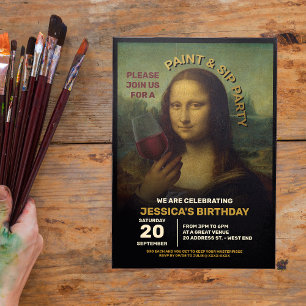 Paint and Sip Birthday Party Kaart