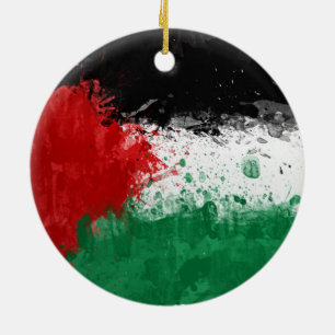Paint Art Grunge Palestine Flag Keramisch Ornament